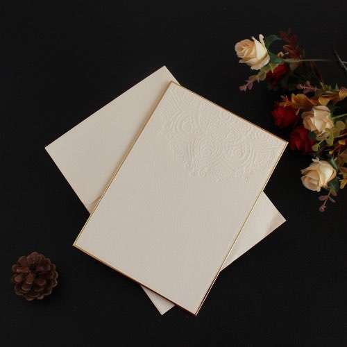 Insert Card Embossing Card with Golden Edge Slap-up Greeting Card 